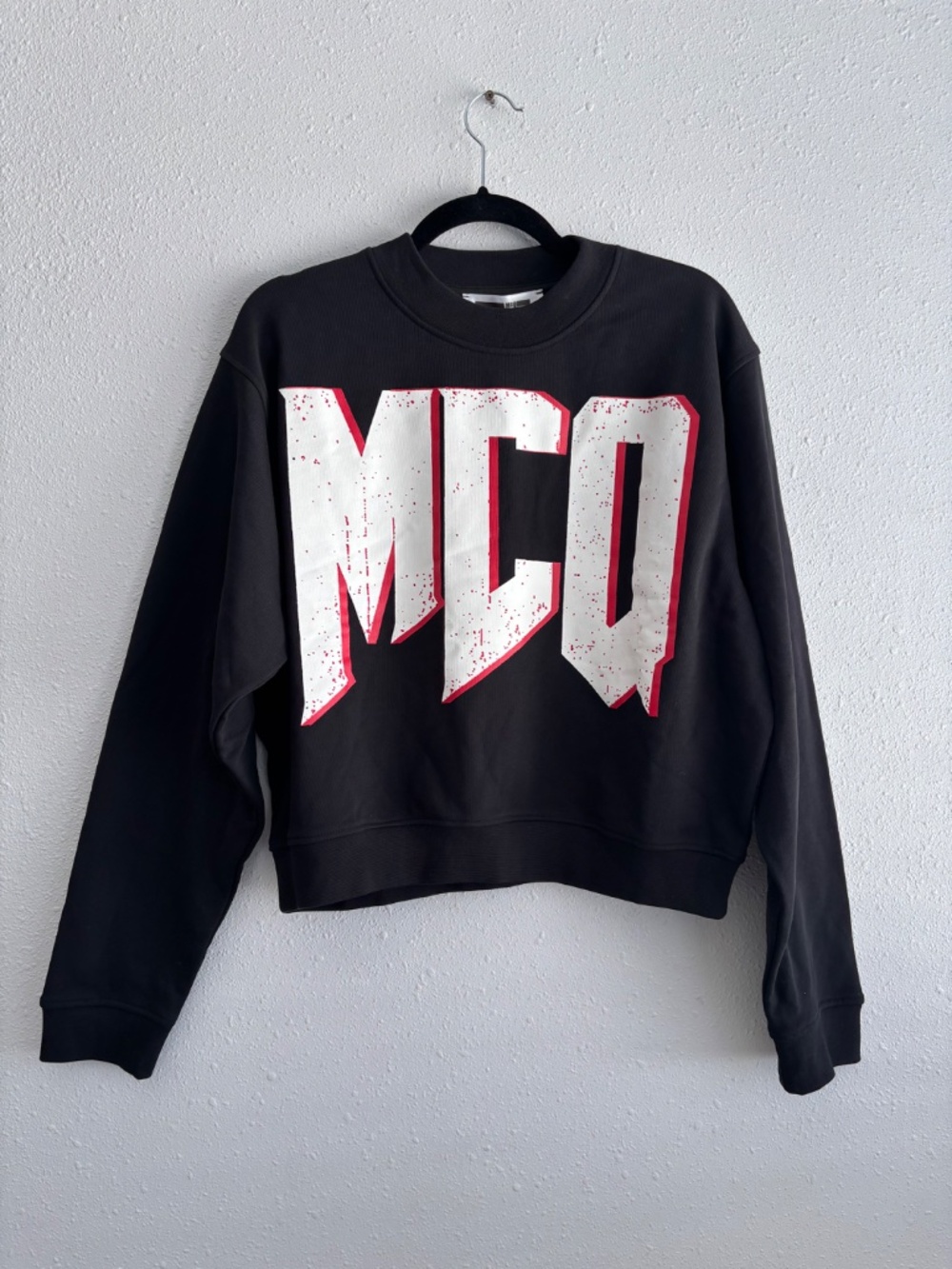 NWT MCQ by Alexander McQueen Black Graphic Crewneck Sweater